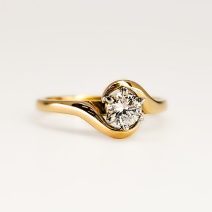 18ct Yellow Gold 0.44ct Diamond Solitaire Engagement Ring Val $4250 – Size O½ #67766