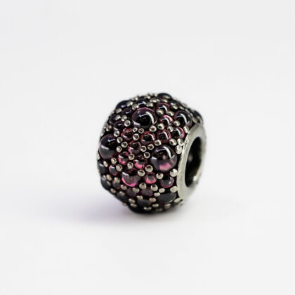 Pandora Sterling Silver Pink Shimmering Droplets Pave Charm #67323-5