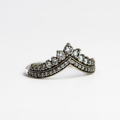 Pandora Sterling Silver Princess Wishbone Ring Size 50 / J 1/2 #67247