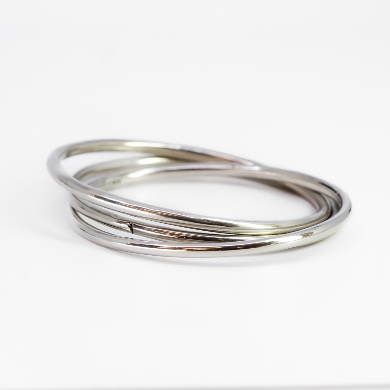 Vintage Sterling Silver Russian Bangles Set – 64mm #67767