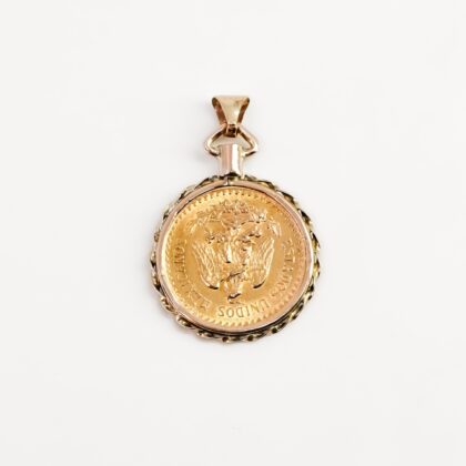 1945 Mexican 2.5 Pesos Gold Coin in 9ct Yellow Gold Pendant