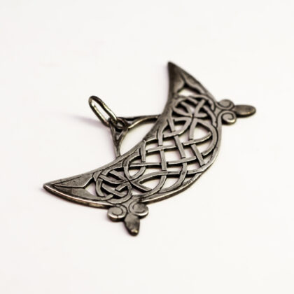 Vintage Sterling Silver Pictish Crescent & V-Rod Celtic Pendant