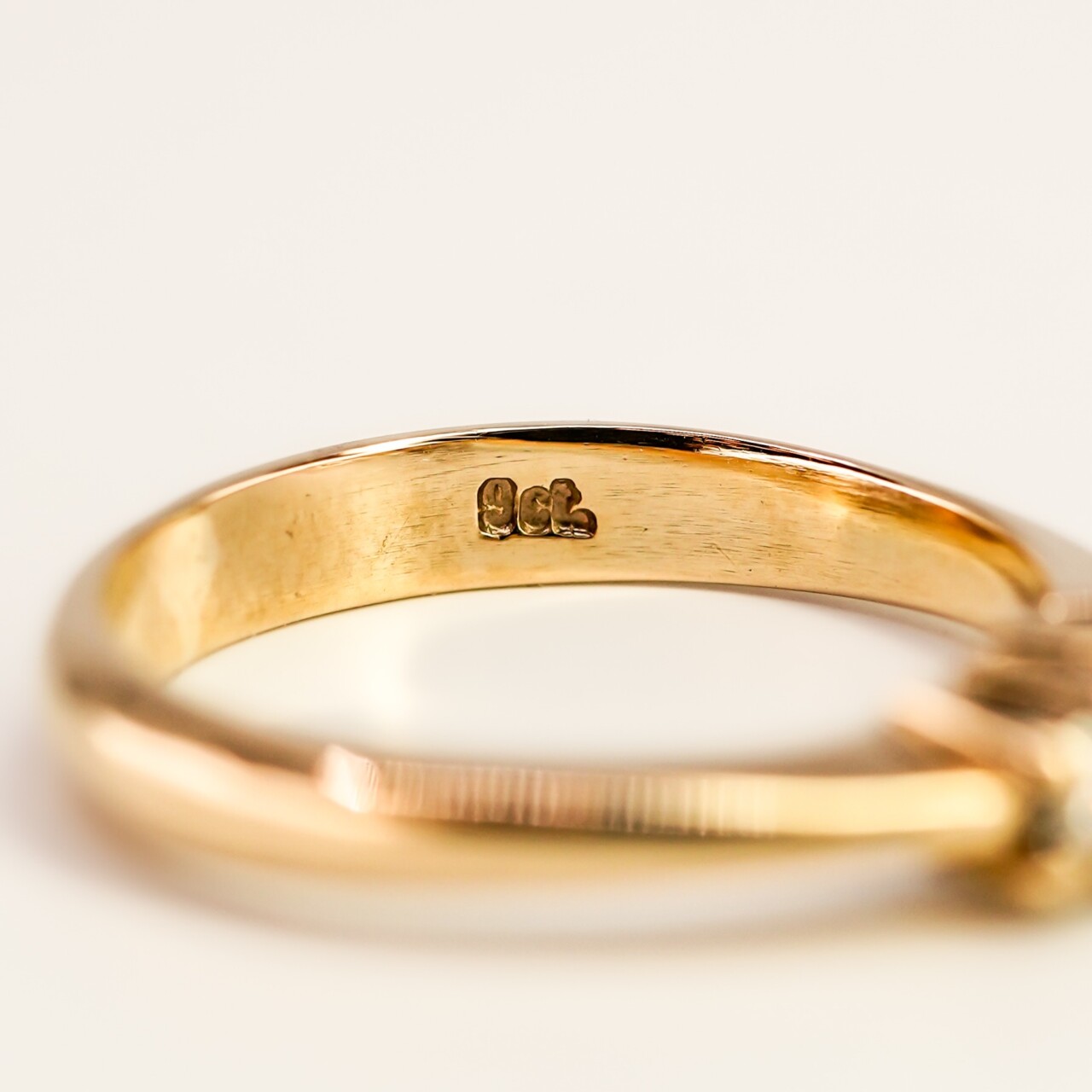 9ct Yellow Gold Diamond Trilogy Ring Size M #67622 9ct Yellow Gold Diamond Trilogy Ring Size M #67622 - Image 4