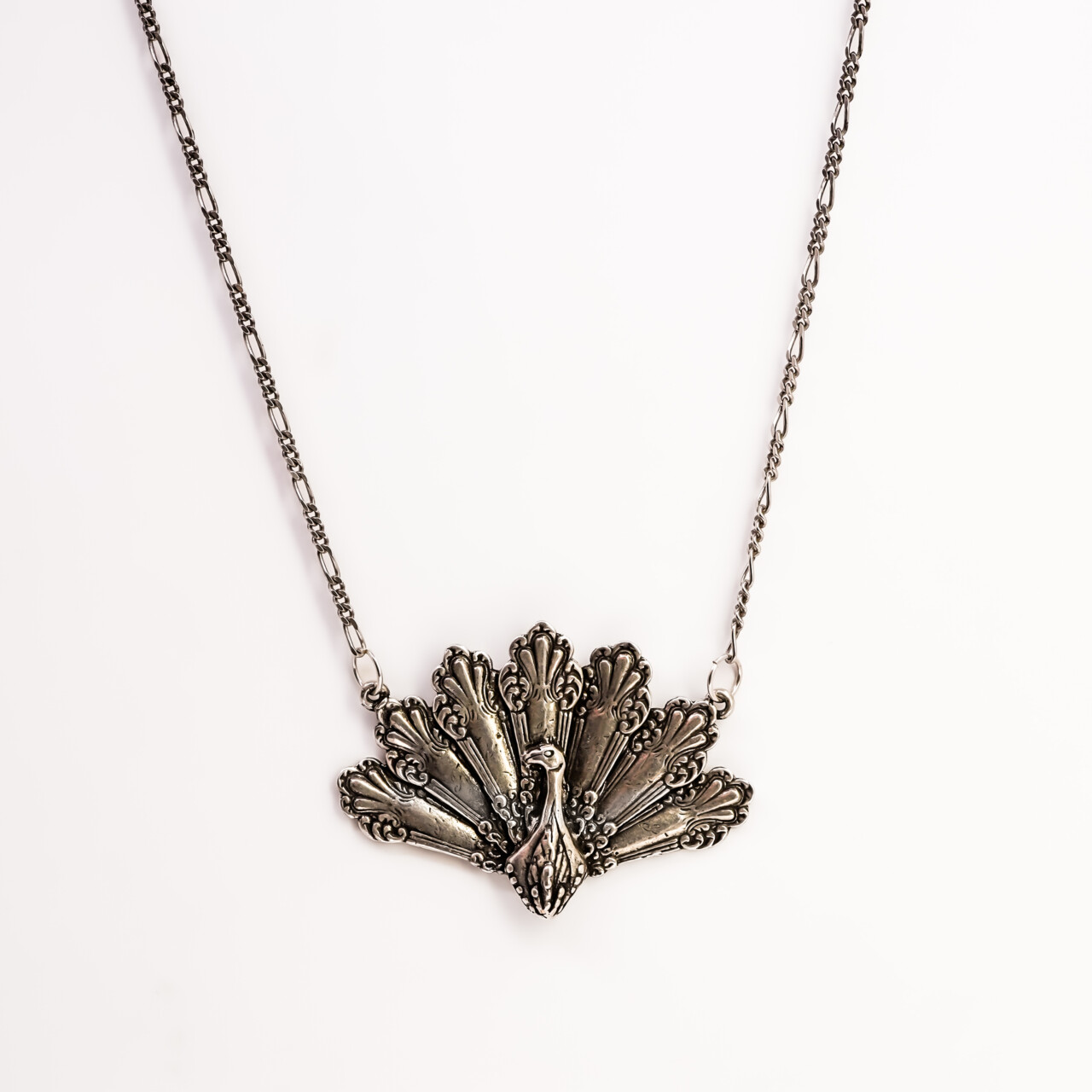 Vintage Sterling Silver Peacock Necklace – 45cm #67568