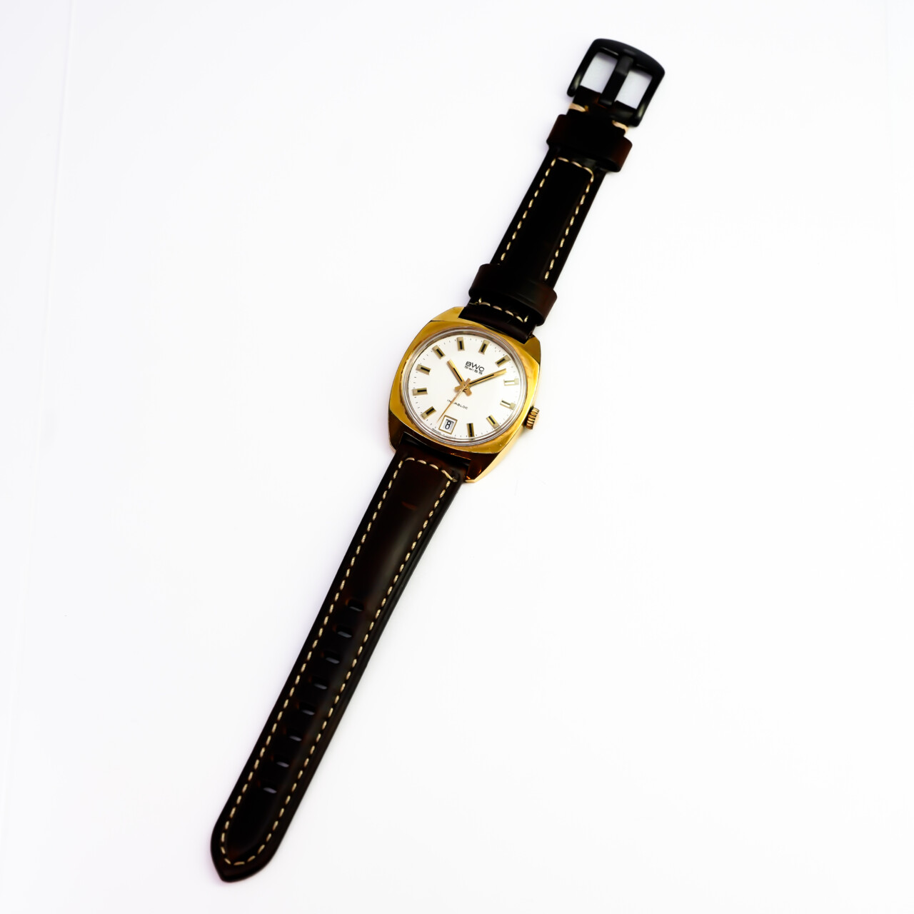 Vintage BWC Swiss Incabloc Automatic 34mm Watch – Gold-Plated #67733 Vintage BWC Swiss Incabloc Automatic 34mm Watch – Gold-Plated #67733 - Image 4