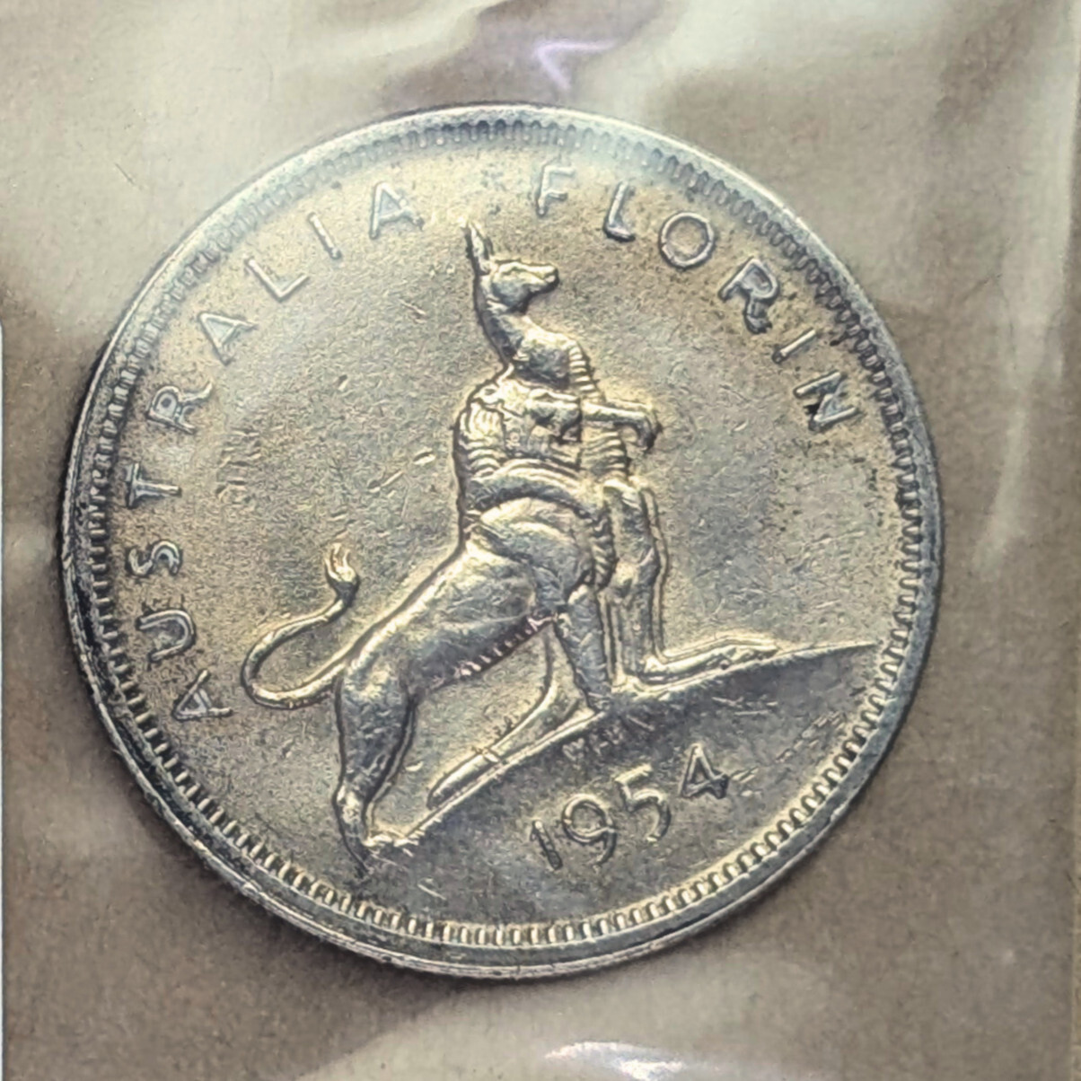 1954 Florin Coin – Royal Visit Commemorative – Silver Predecimal Elizabeth II #67883-3