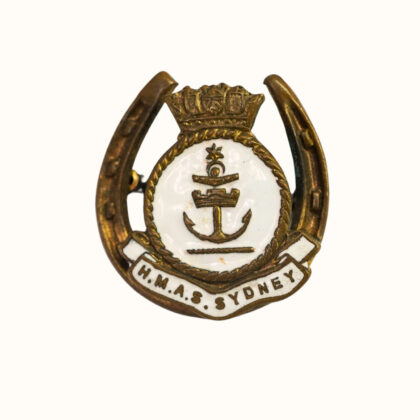 Vintage HMAS Sydney Sweetheart Brooch – Horseshoe & Anchor Design #67939-7