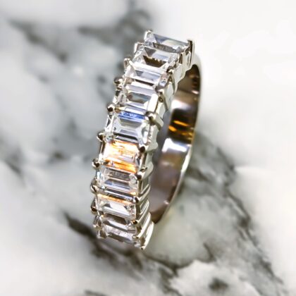 14ct White Gold Cubic Zirconia Eternity Ring – Size I½#67811