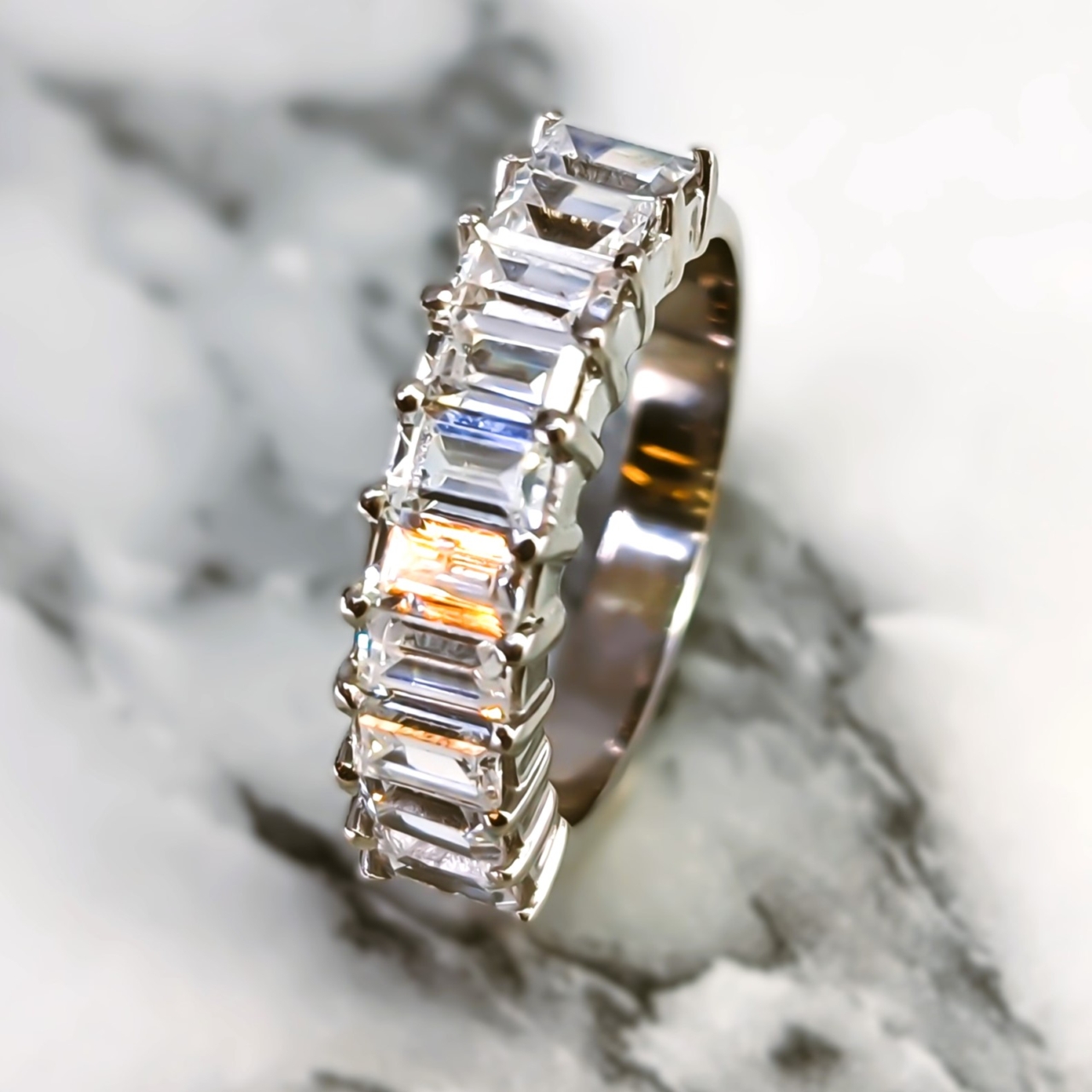 14ct White Gold Cubic Zirconia Eternity Ring – Size I½#67811 14ct White Gold Cubic Zirconia Eternity Ring – Size I½#67811