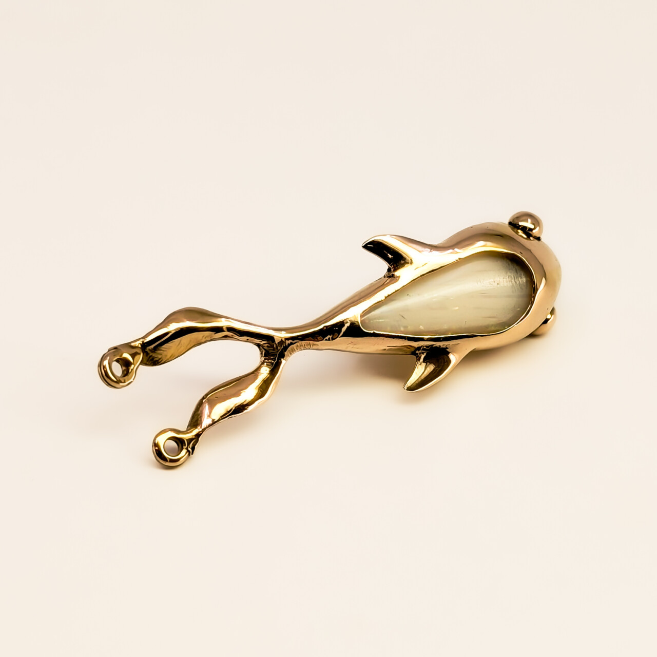 18ct Yellow Gold Solid Milky Opal Fantail Fish Pendant Handmade #67985 18ct Yellow Gold Solid Milky Opal Fantail Fish Pendant Handmade #67985 - Image 7