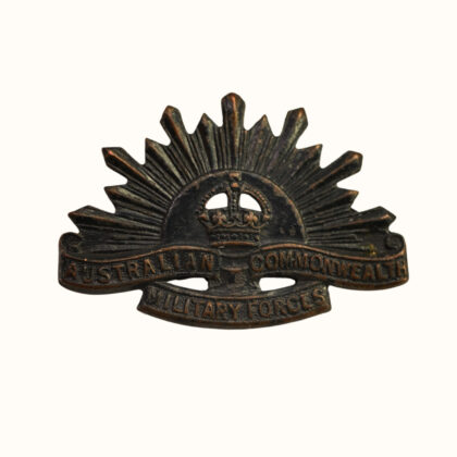 Australian Rising Sun Hat Badge -Oxidised #67939-2
