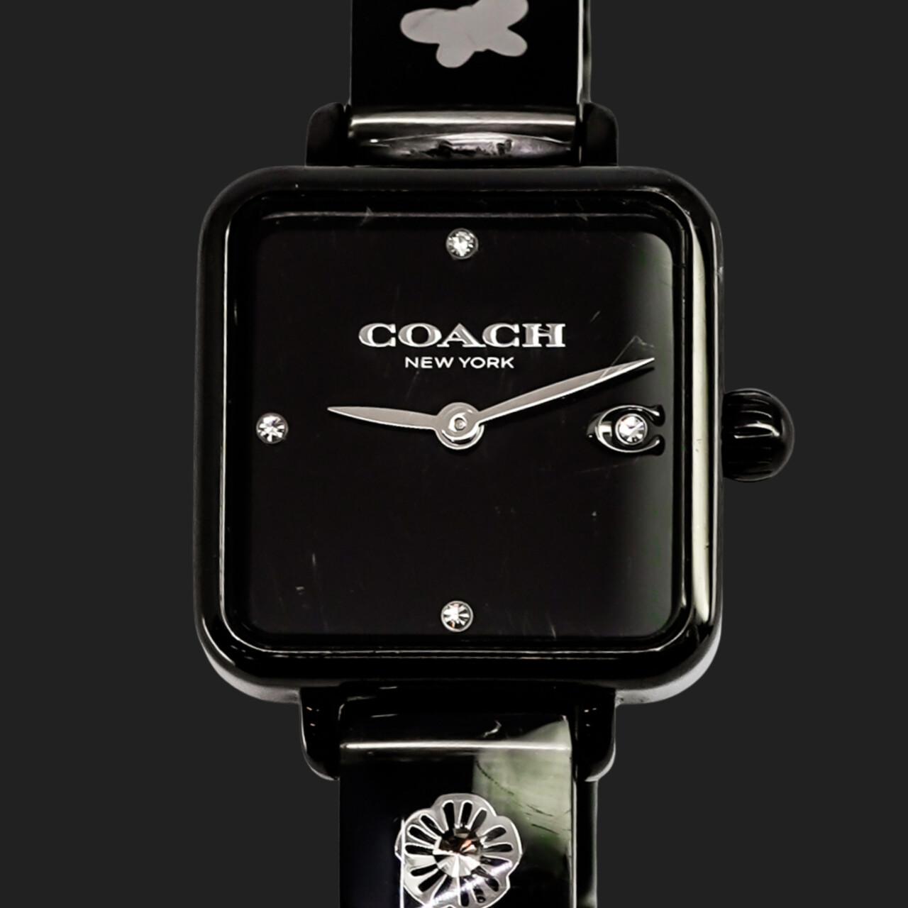 Coach Black Enamel Bracelet Watch Quartz CA.140.7.34.2405 #67465