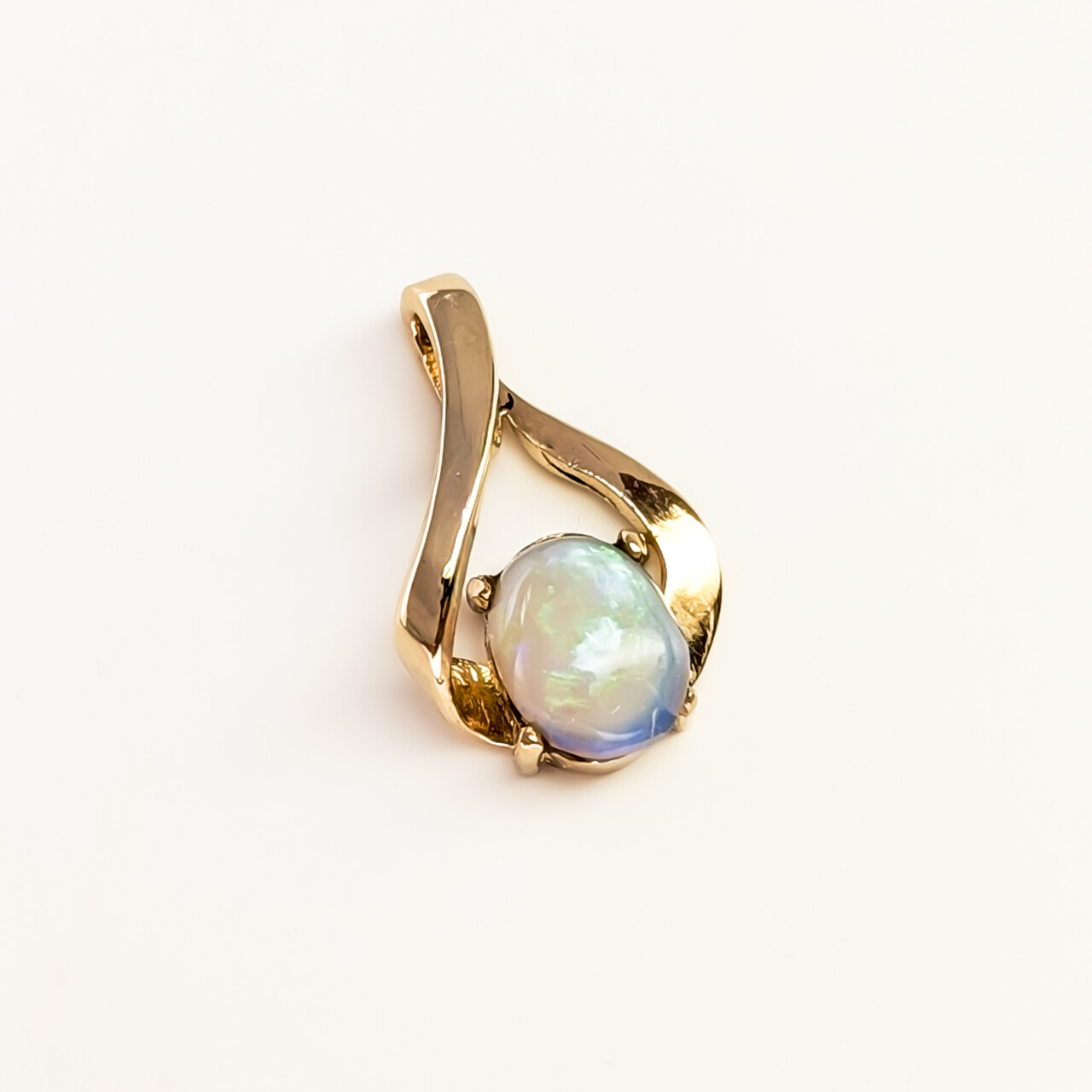 9ct Yellow Gold Solid Opal Cabochon Pendant #67997 9ct Yellow Gold Solid Opal Cabochon Pendant #67997