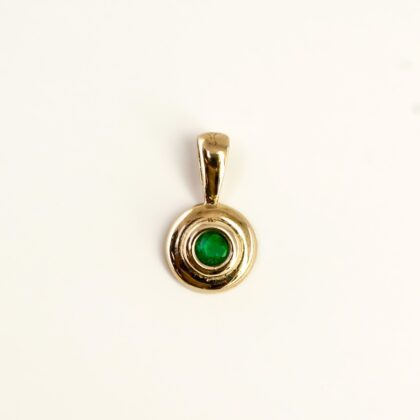 9ct Yellow Gold Natural Emerald Pendant - 8.3mm #67507