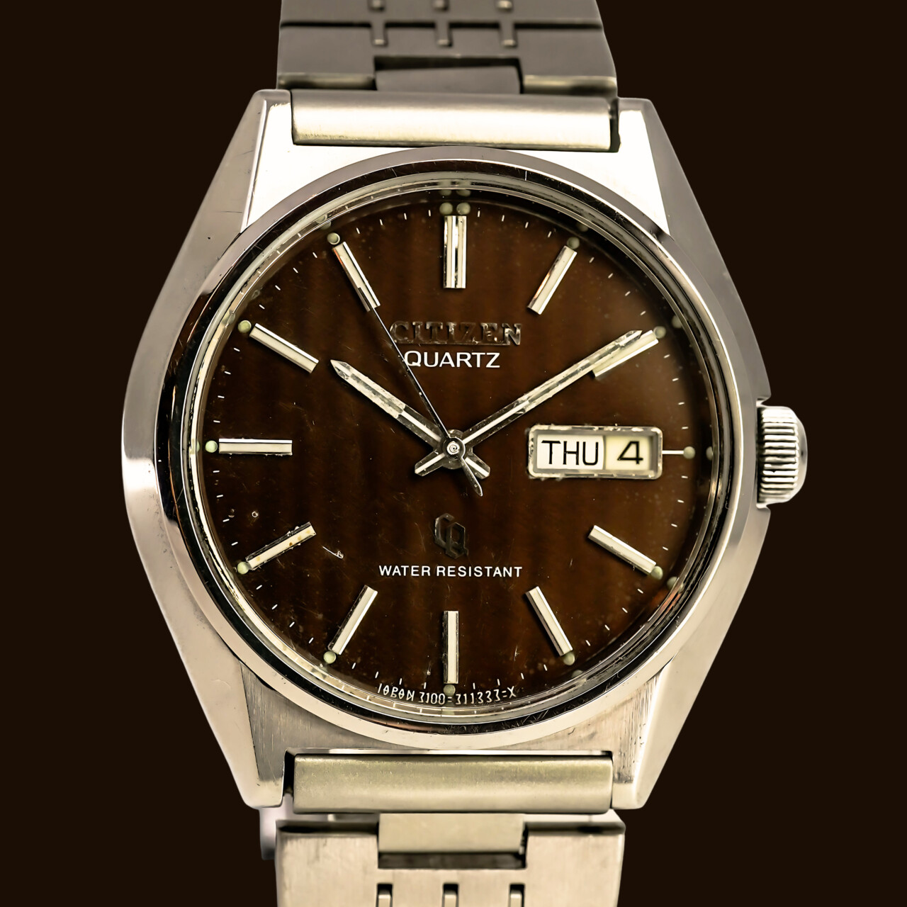 Citizen CQ Men’s Quartz Watch 4-732014 Y – Brown Dial – 37mm – Circa 1980 #67954 Citizen CQ Men’s Quartz Watch 4-732014 Y – Brown Dial – 37mm – Circa 1980 #67954