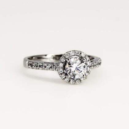 Sterling Silver 925 Cubic Zirconia Halo Ring – Size N #67572