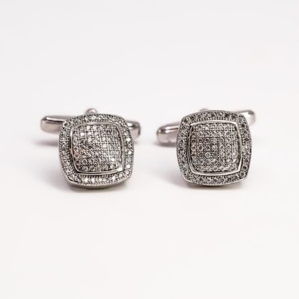 Mens Silver & Steel Square Cufflinks #64994