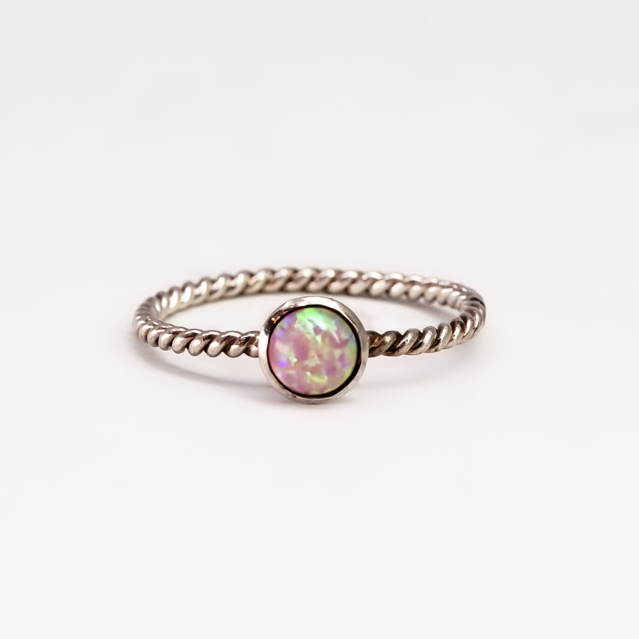 Sterling Silver Opal Ring – Size N½ #66741