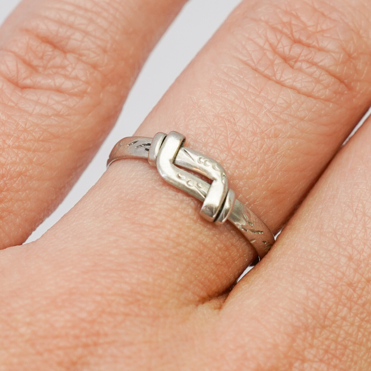 Vintage 800 Silver Interlocking Ring – Size P (Adjustable) #9635-41 Vintage 800 Silver Interlocking Ring – Size P (Adjustable) #9635-41 - Image 2