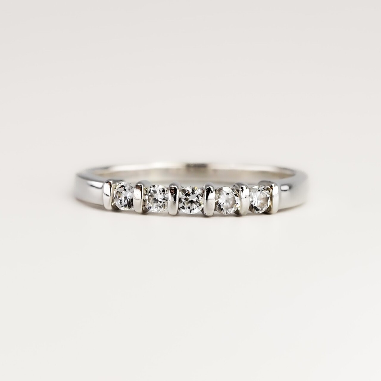 Sterling Silver CZ Eternity Ring Band Size Q #67524