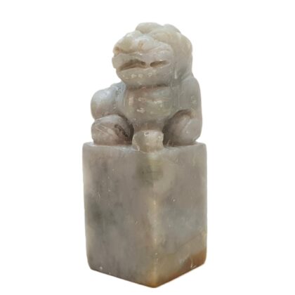 Chinese Carved Stone Seal – Foo Dog Finial – Unmarked Base – 8cm