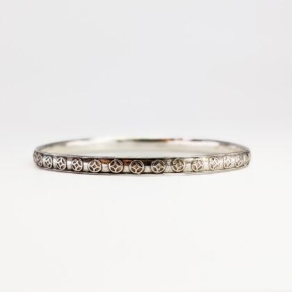 Sterling Silver Patterned Bangle 58mm #67051