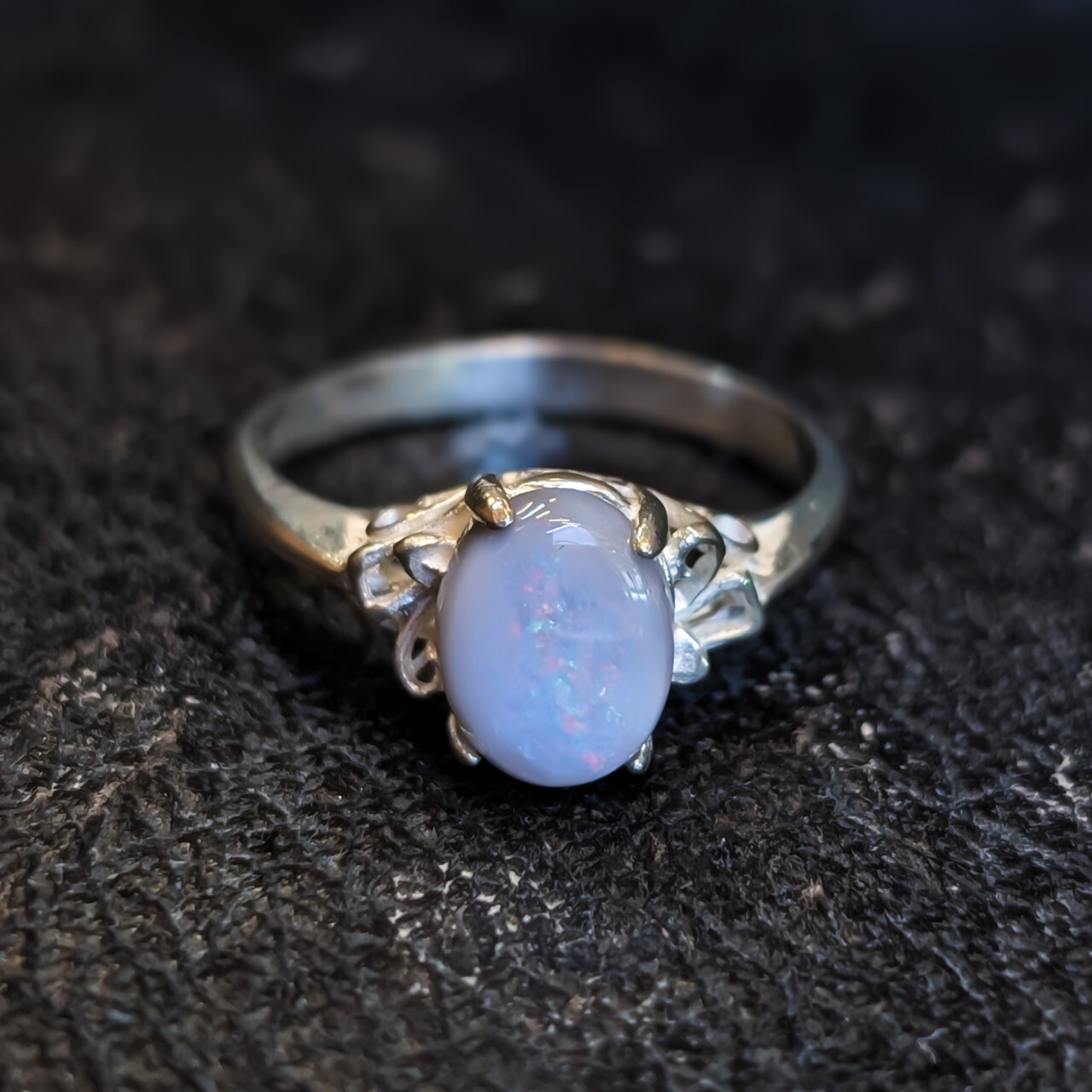 Sterling Silver Solid Opal Ring Size O – New Old Stock #68058 Sterling Silver Solid Opal Ring Size O – New Old Stock #68058 - Image 3