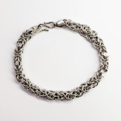 Sterling Silver 925 Byzantine Link Bracelet – 35.9 grams – 22 cm #67319