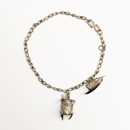 Sterling Silver Charm Bracelet with Boat & Lantern Charms – 18cm #67054