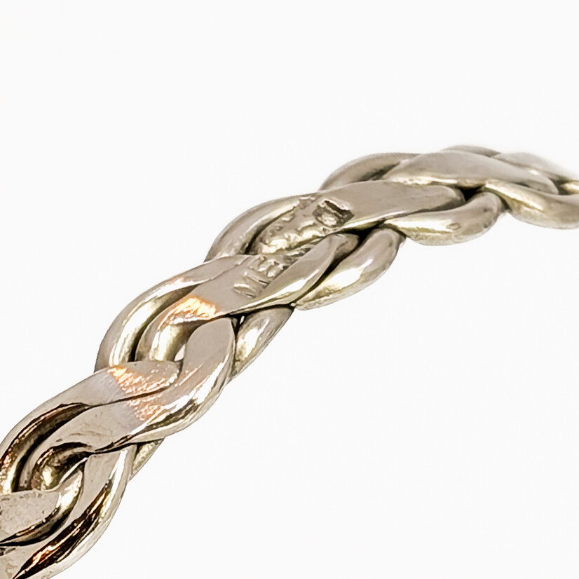 Vintage Sterling Silver Woven Bangle – 65mm #67049 Vintage Sterling Silver Woven Bangle – 65mm #67049 - Image 2