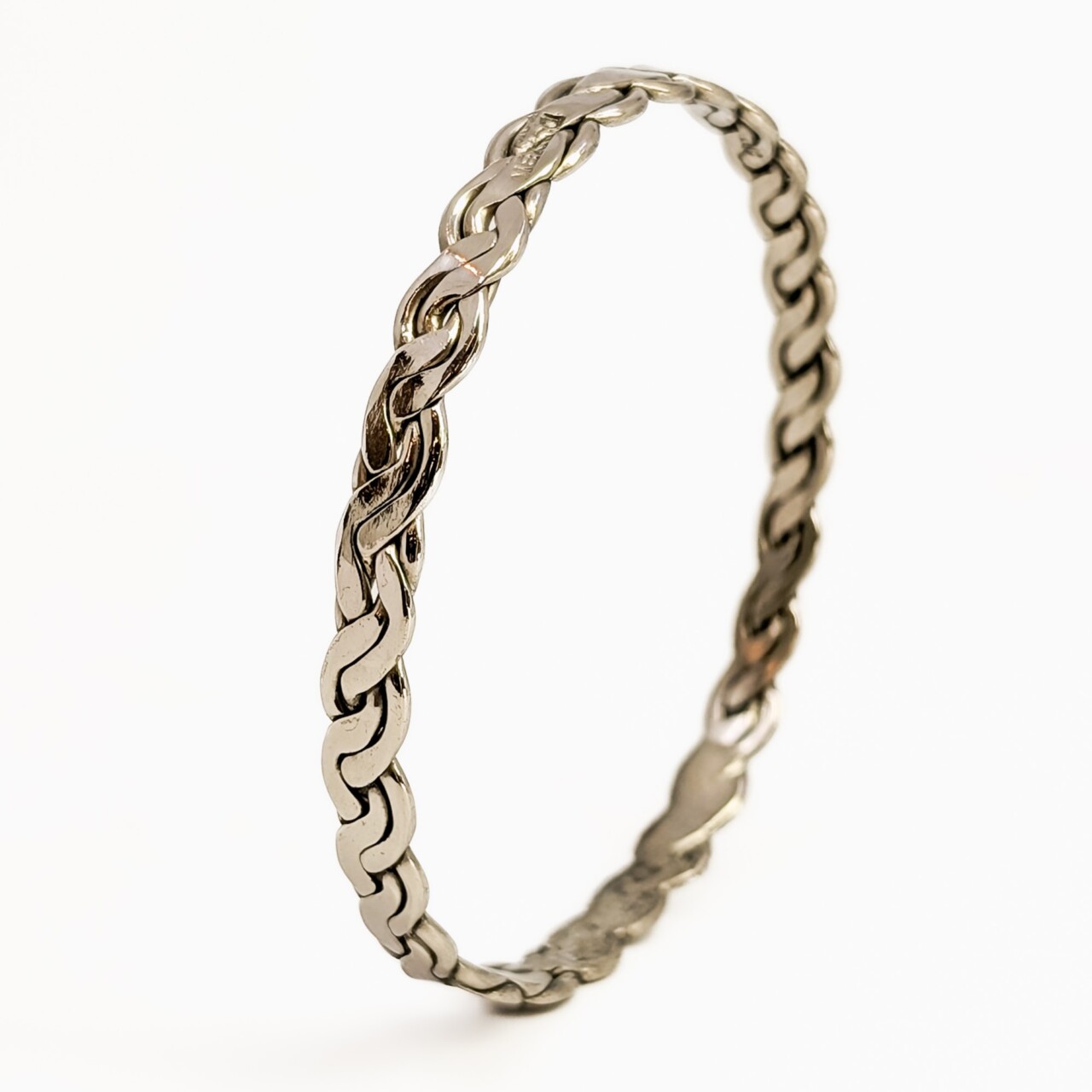 Vintage Sterling Silver Woven Bangle – 65mm #67049 Vintage Sterling Silver Woven Bangle – 65mm #67049