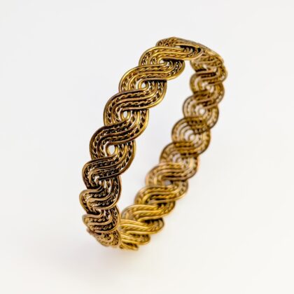 Vintage Braided Brass Bangle – 62mm Diameter – 13mm Wide #68081