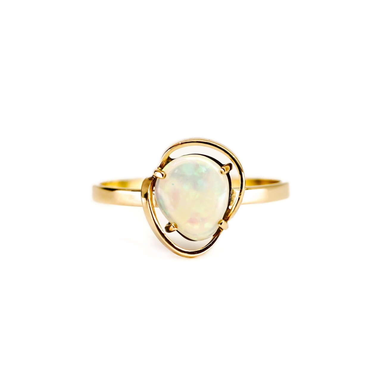 Natural Solid Opal Ring - 14ct Yellow Gold - Size L 1/2 #68095 Natural Solid Opal Ring - 14ct Yellow Gold - Size L 1/2 #68095 - Image 3