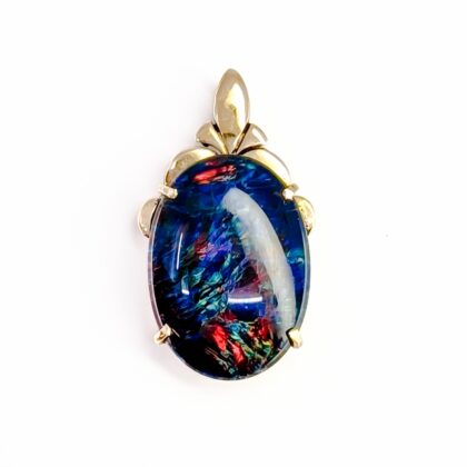 Monty's Blue Opal Triplet Pendant in 14ct Yellow Gold #68105