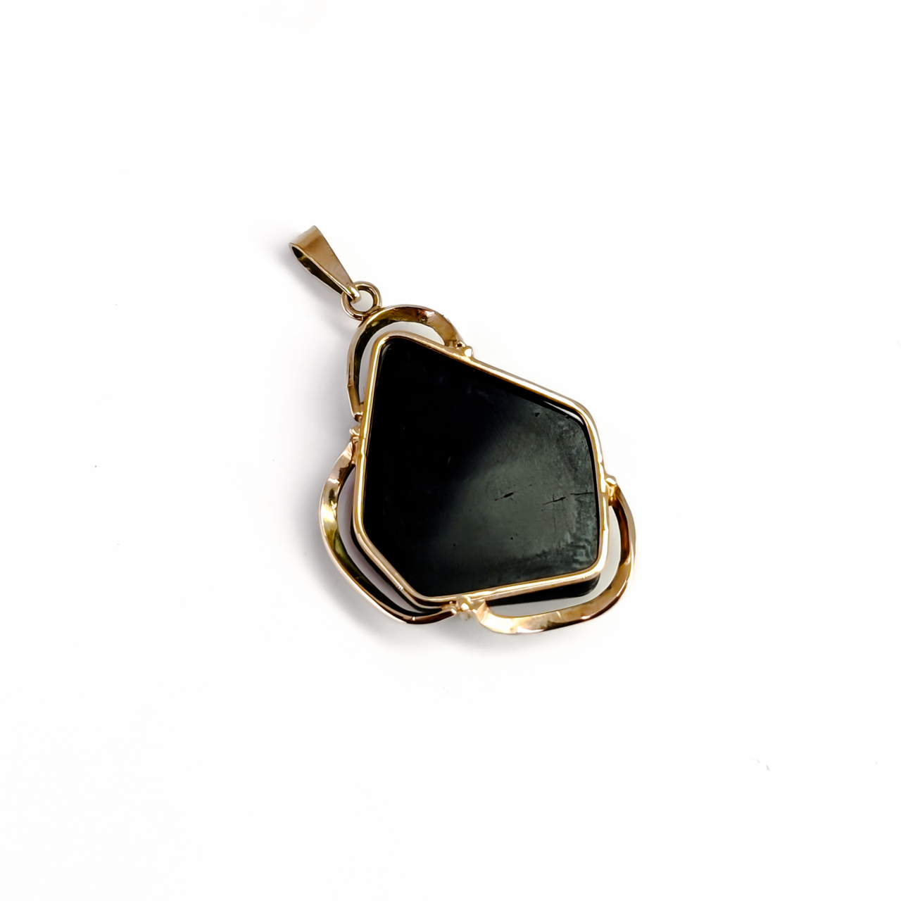 Geometric Blue Opal Triplet Pendant - 14ct Yellow Gold #68092 Geometric Blue Opal Triplet Pendant - 14ct Yellow Gold #68092 - Image 3