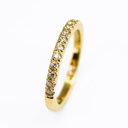 18ct Yellow Gold Diamond Eternity Ring - Size I½ - 2mm Band#67754