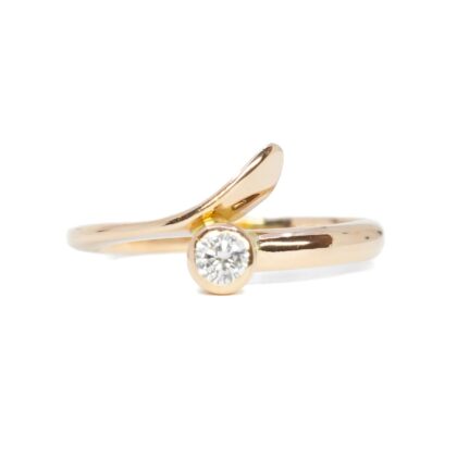 18ct Yellow Gold Diamond Solitaire Ring Size I (i) #61640