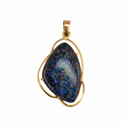 18ct Yellow Gold Freeform Opal Triplet Pendant 17mm #68125