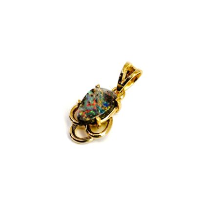 18ct Yellow Gold Natural Opal Pendant #68118
