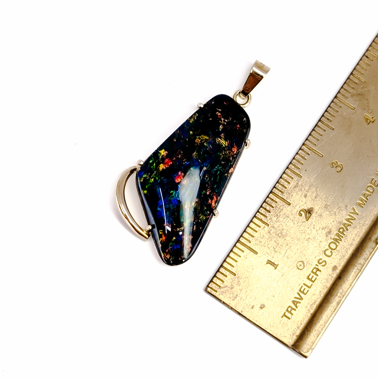 18ct Yellow Gold Opal Triplet Pendant - Asymmetric Design #68108 18ct Yellow Gold Opal Triplet Pendant - Asymmetric Design #68108 - Image 8