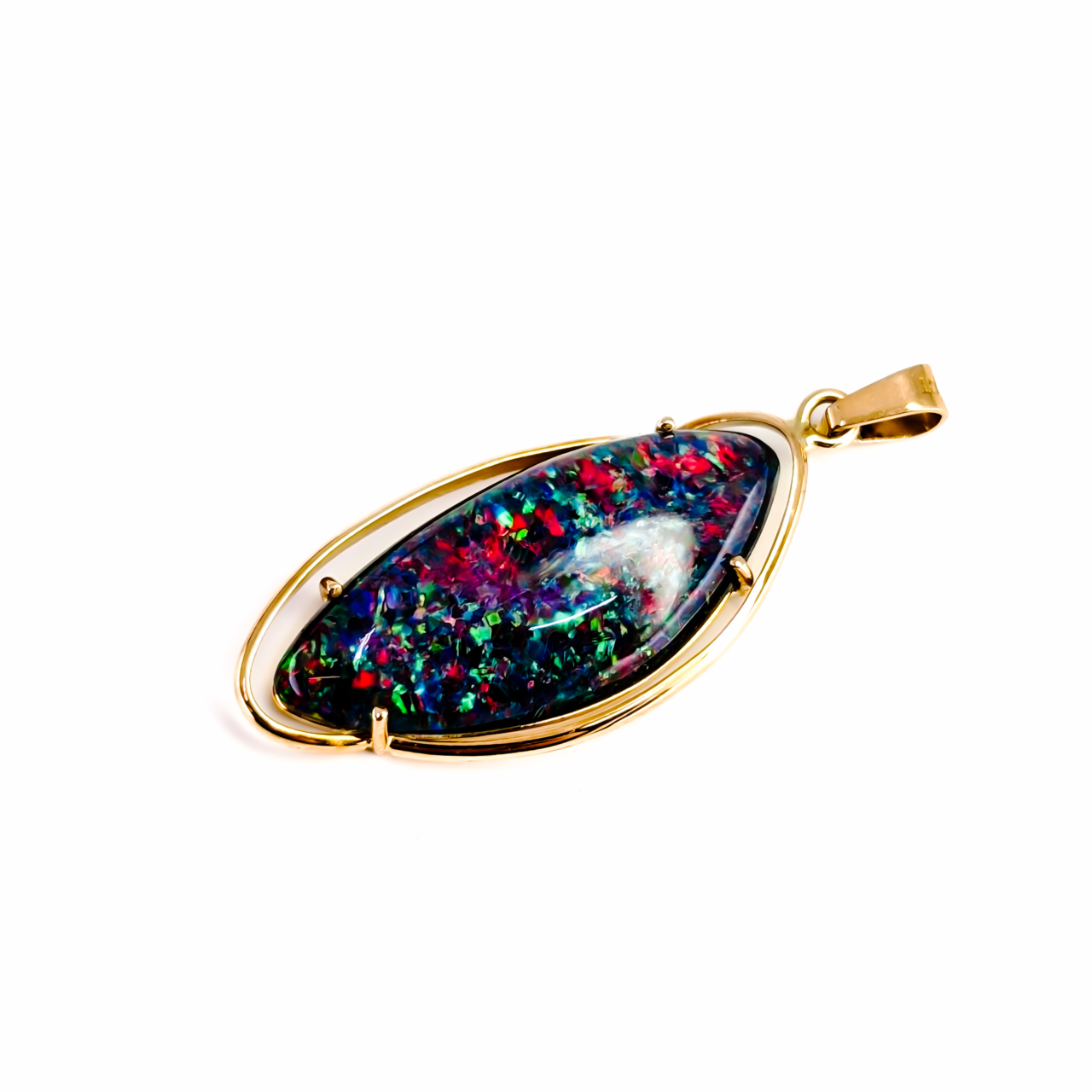 18ct Yellow Gold Blue Opal Triplet Pendant #68123 18ct Yellow Gold Blue Opal Triplet Pendant #68123 - Image 6