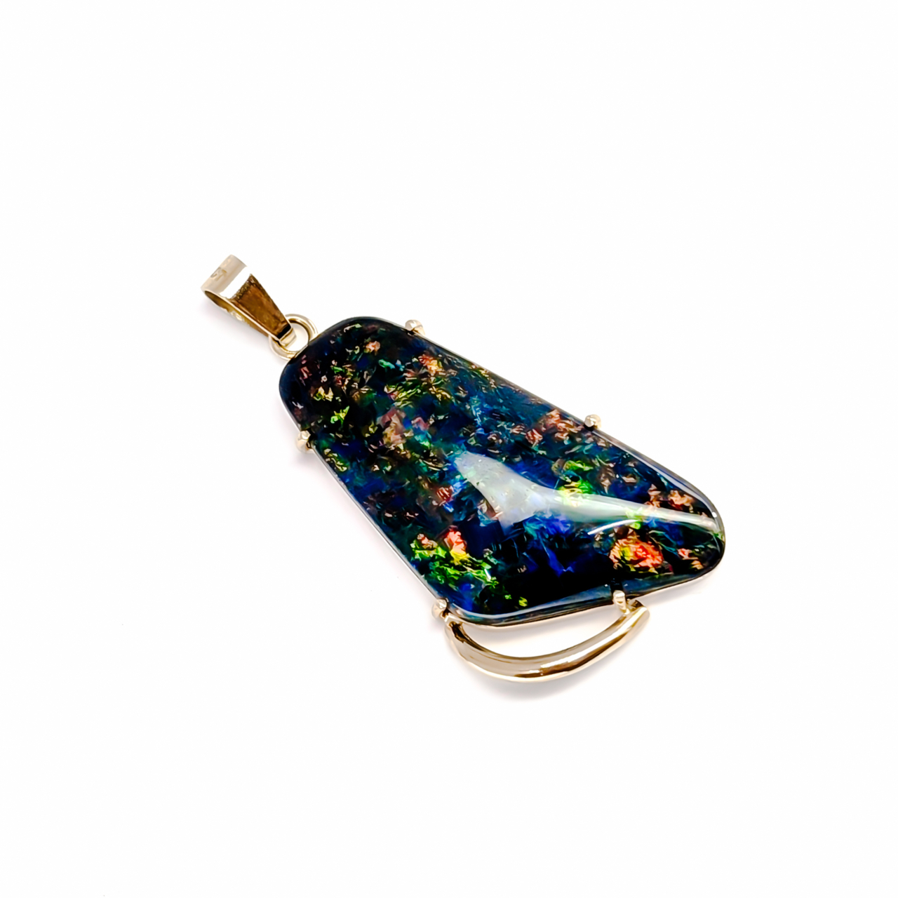 18ct Yellow Gold Opal Triplet Pendant - Asymmetric Design #68108 18ct Yellow Gold Opal Triplet Pendant - Asymmetric Design #68108 - Image 3