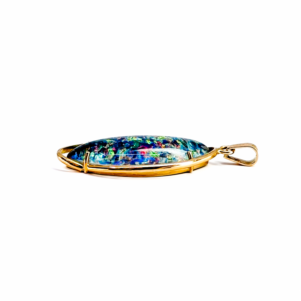 18ct Yellow Gold Blue Opal Triplet Pendant #68123 18ct Yellow Gold Blue Opal Triplet Pendant #68123 - Image 8