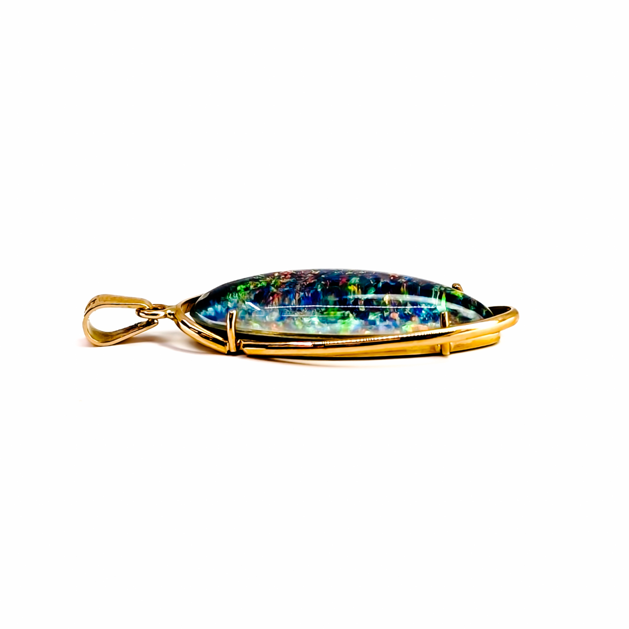 18ct Yellow Gold Blue Opal Triplet Pendant #68123 18ct Yellow Gold Blue Opal Triplet Pendant #68123 - Image 7