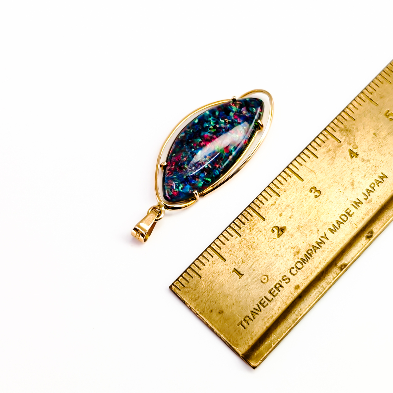 18ct Yellow Gold Blue Opal Triplet Pendant #68123 18ct Yellow Gold Blue Opal Triplet Pendant #68123 - Image 3