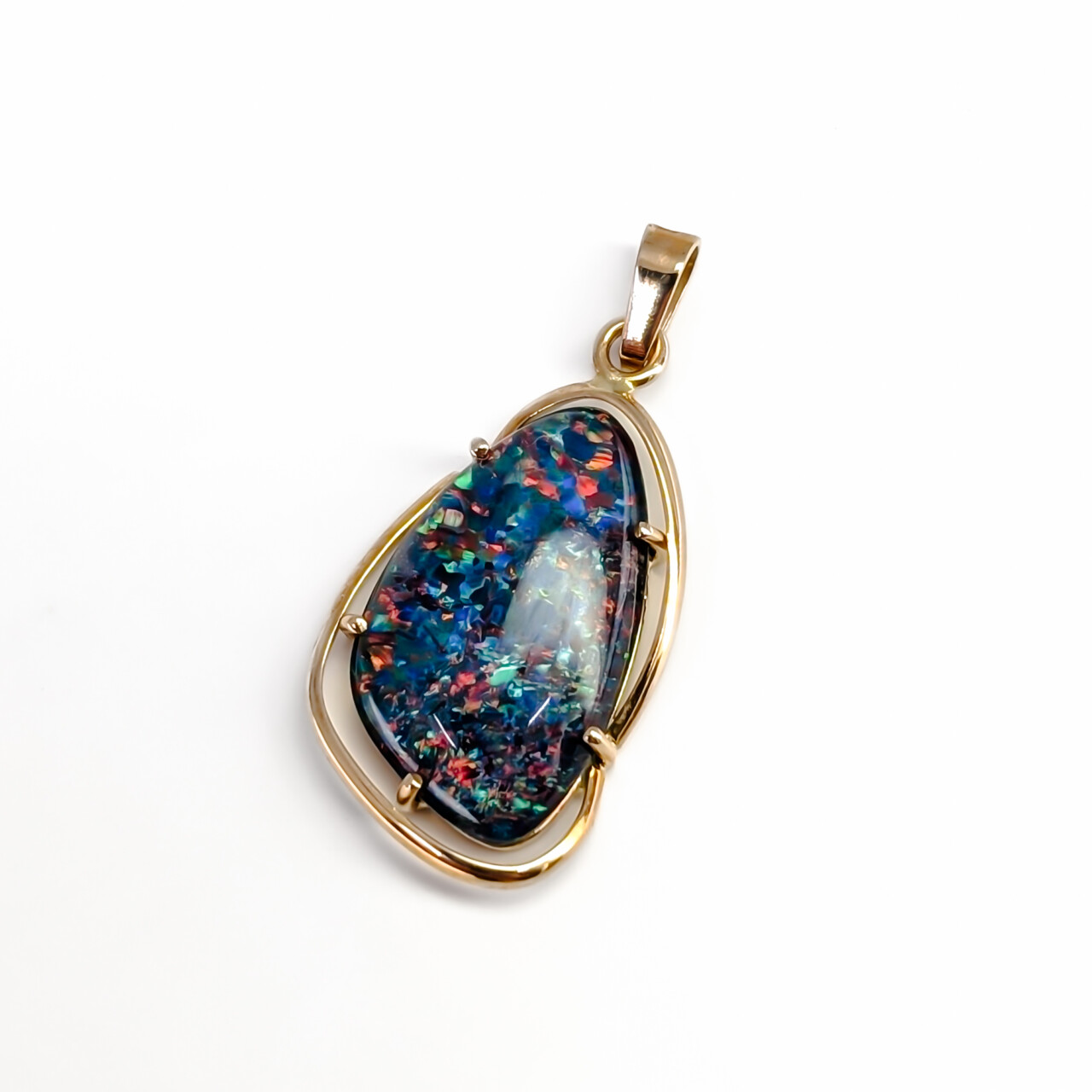 18ct Yellow Gold Opal Triplet Pendant #68128 18ct Yellow Gold Opal Triplet Pendant #68128 - Image 2