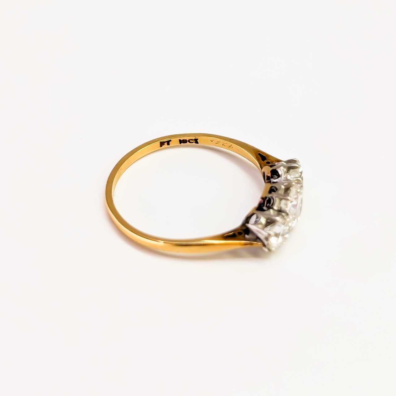 18ct Gold & Platinum 1.00ct Old Euro Diamond Trilogy Ring Val $8999 Size O #68343 18ct Gold & Platinum 1.00ct Old Euro Diamond Trilogy Ring Val $8999 Size O #68343 - Image 11