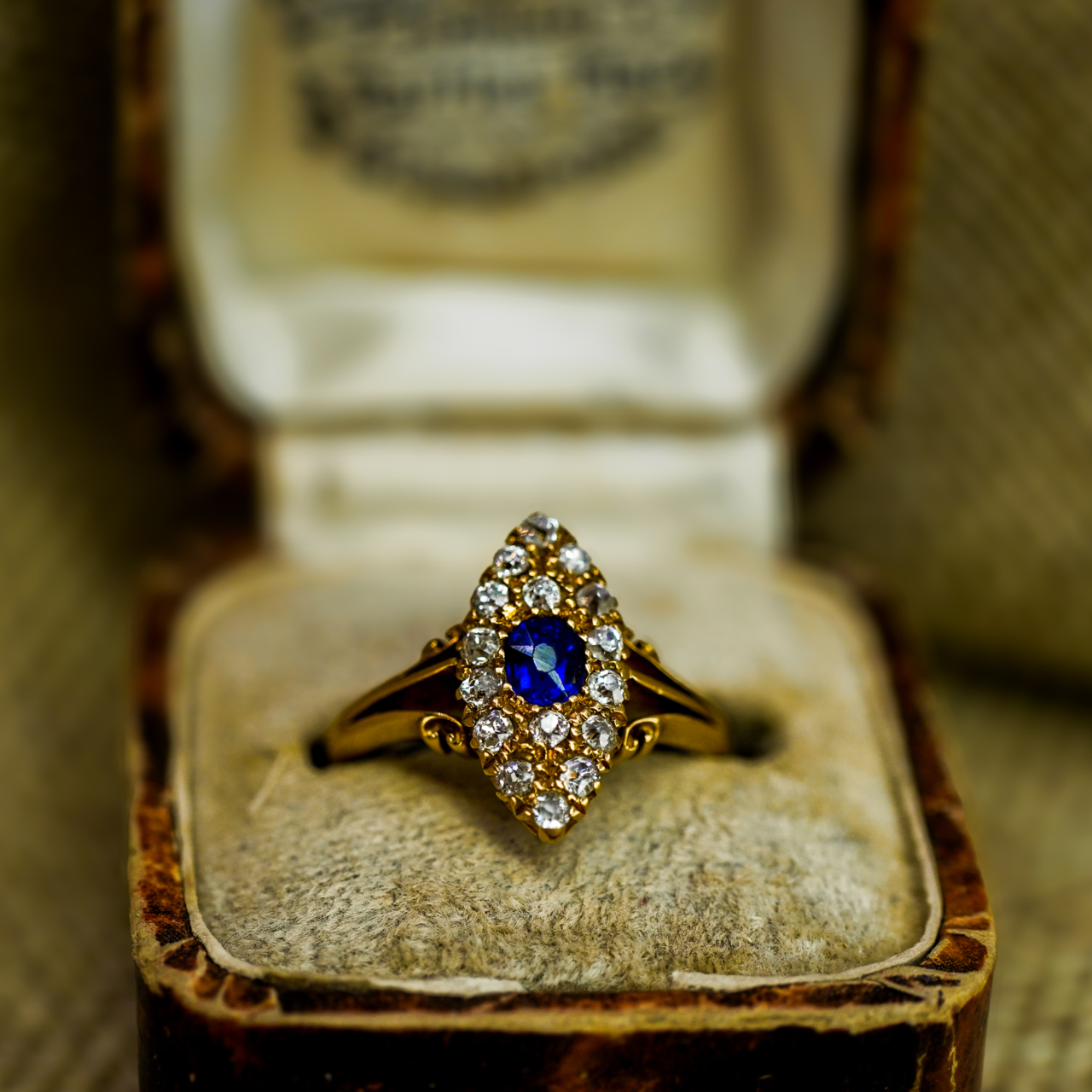 Antique Sapphire & Diamond Ring - 18ct Yellow Gold - Val $4800 Size J 1/2 #910208 Antique Sapphire & Diamond Ring - 18ct Yellow Gold - Val $4800 Size J 1/2 #910208 - Image 5