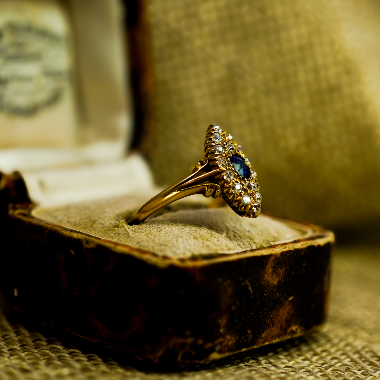 Antique Sapphire & Diamond Ring - 18ct Yellow Gold - Val $4800 Size J 1/2 #910208 Antique Sapphire & Diamond Ring - 18ct Yellow Gold - Val $4800 Size J 1/2 #910208 - Image 6