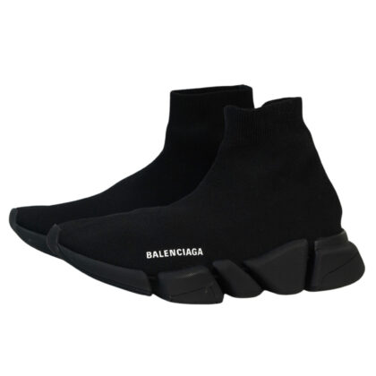 Balenciaga Speed 2.0 Sneakers – Black Recycled Knit – Size 40 (UK 6 / US 7) – In Box #67860